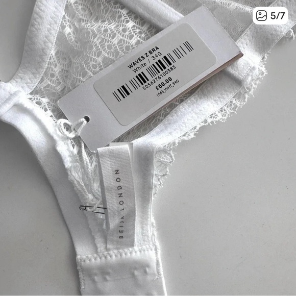 Beija London Waves Z Balconette Bra White 34G - Picture 5 of 7